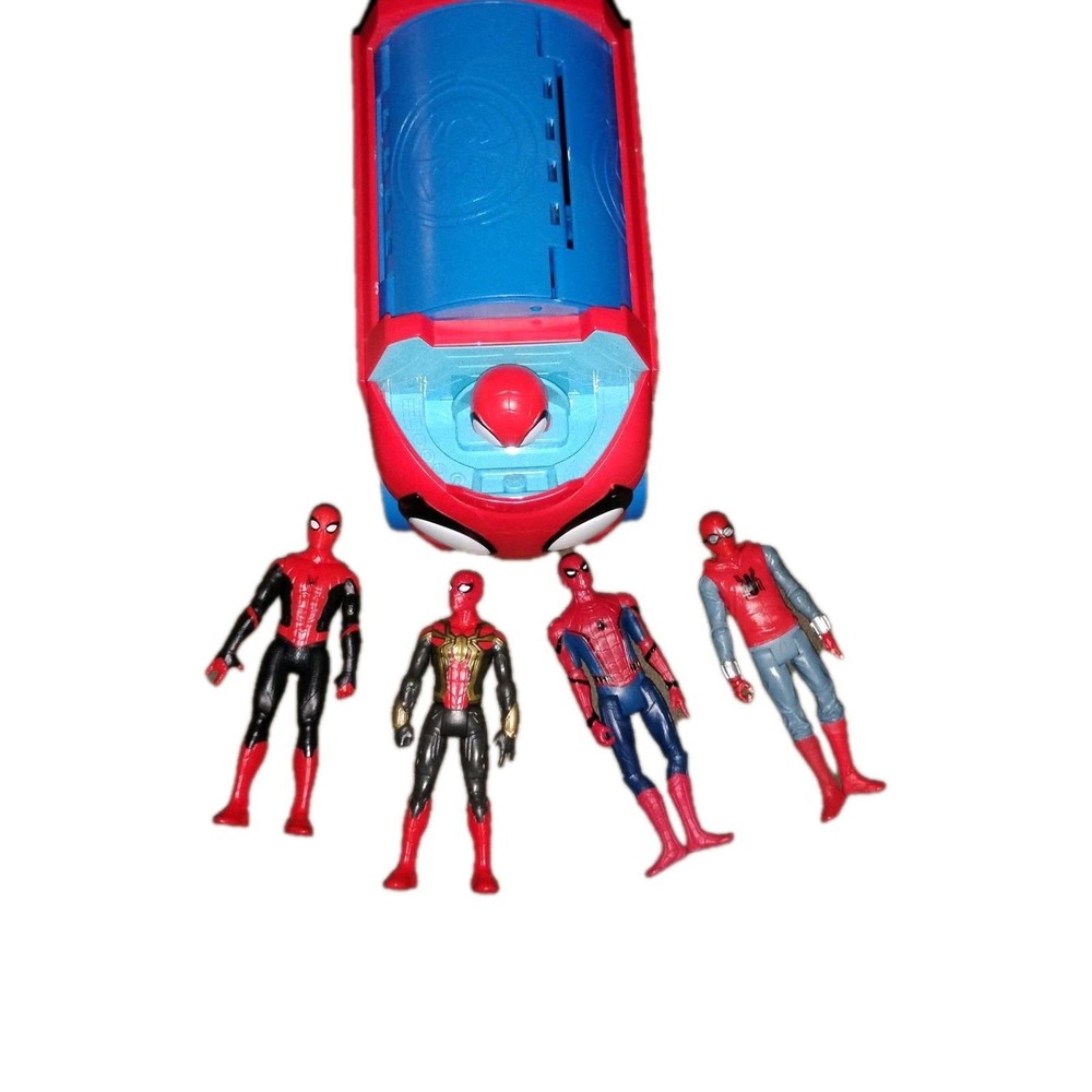 Spiderman Set Spidey & Amazing Friends Web Spinning Hauler 3-in-1 & 4 Figures
